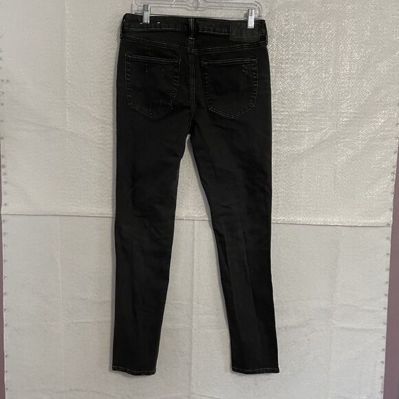 American Eagle Jeans 28x30 Black Denim SKINNY Distressed Airflex+ Stretch - Picture 2 of 11